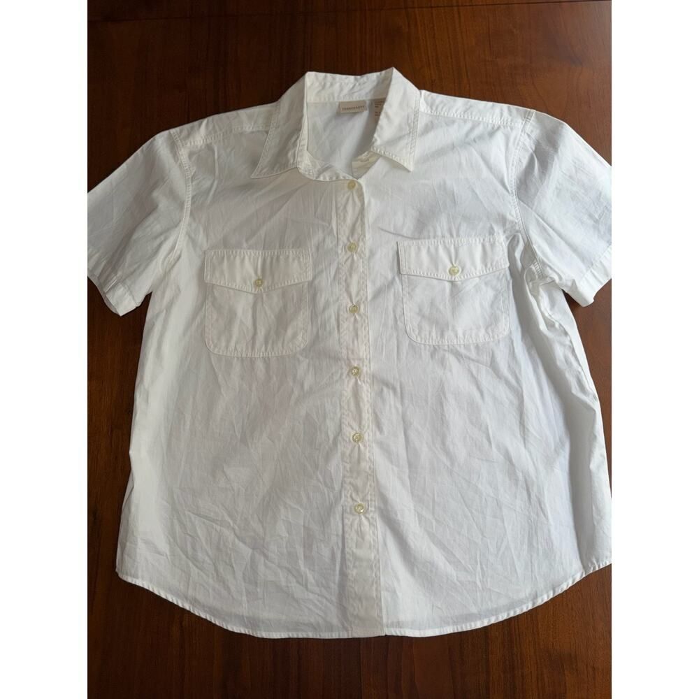 Crossroads Women's Button Up Work Shirt White - Size 1X